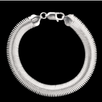 Pulseira em Prata Cobra Achatada 